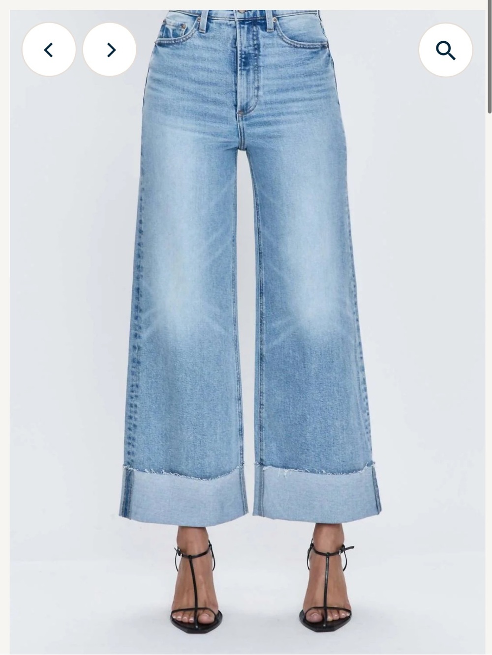 pistola Lana cuffed cropped Light Blue Wide-Leg Crop Jeans 27